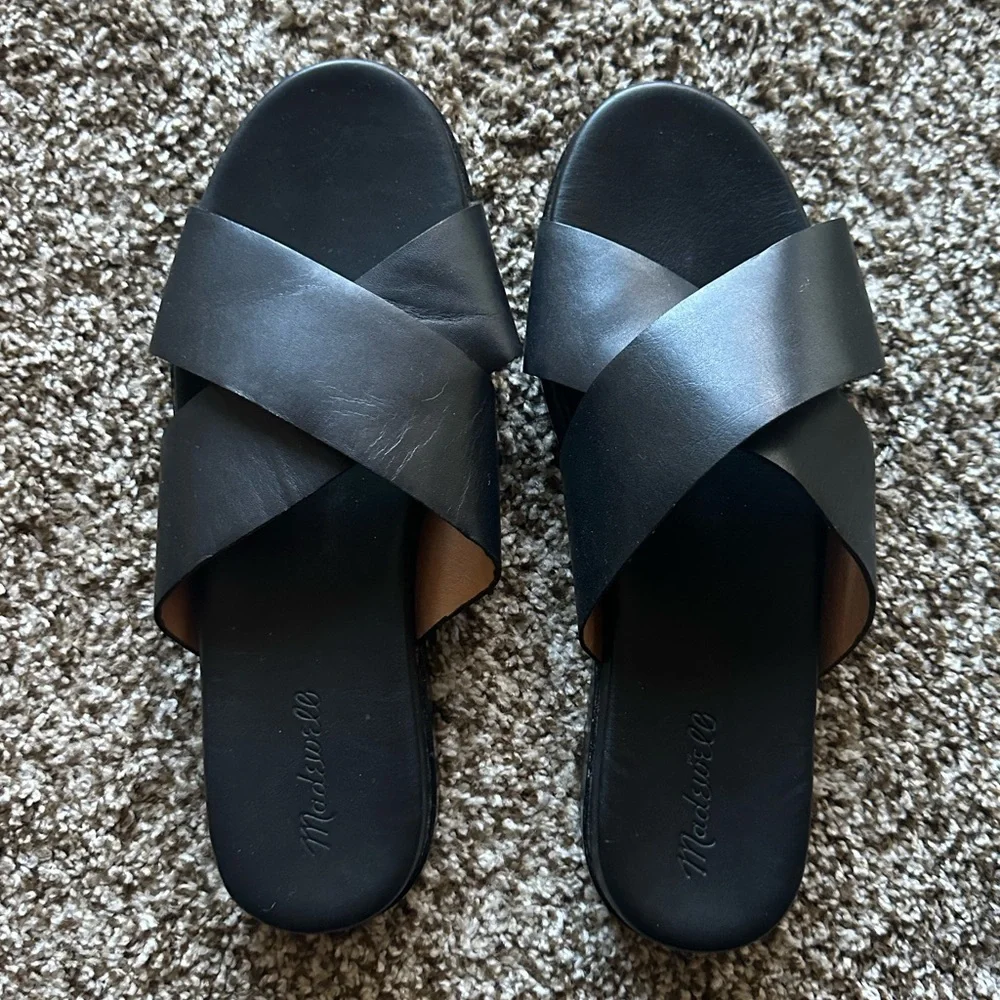 Madewell Louisa Crisscross Slide - Black - Picture 5 of 7